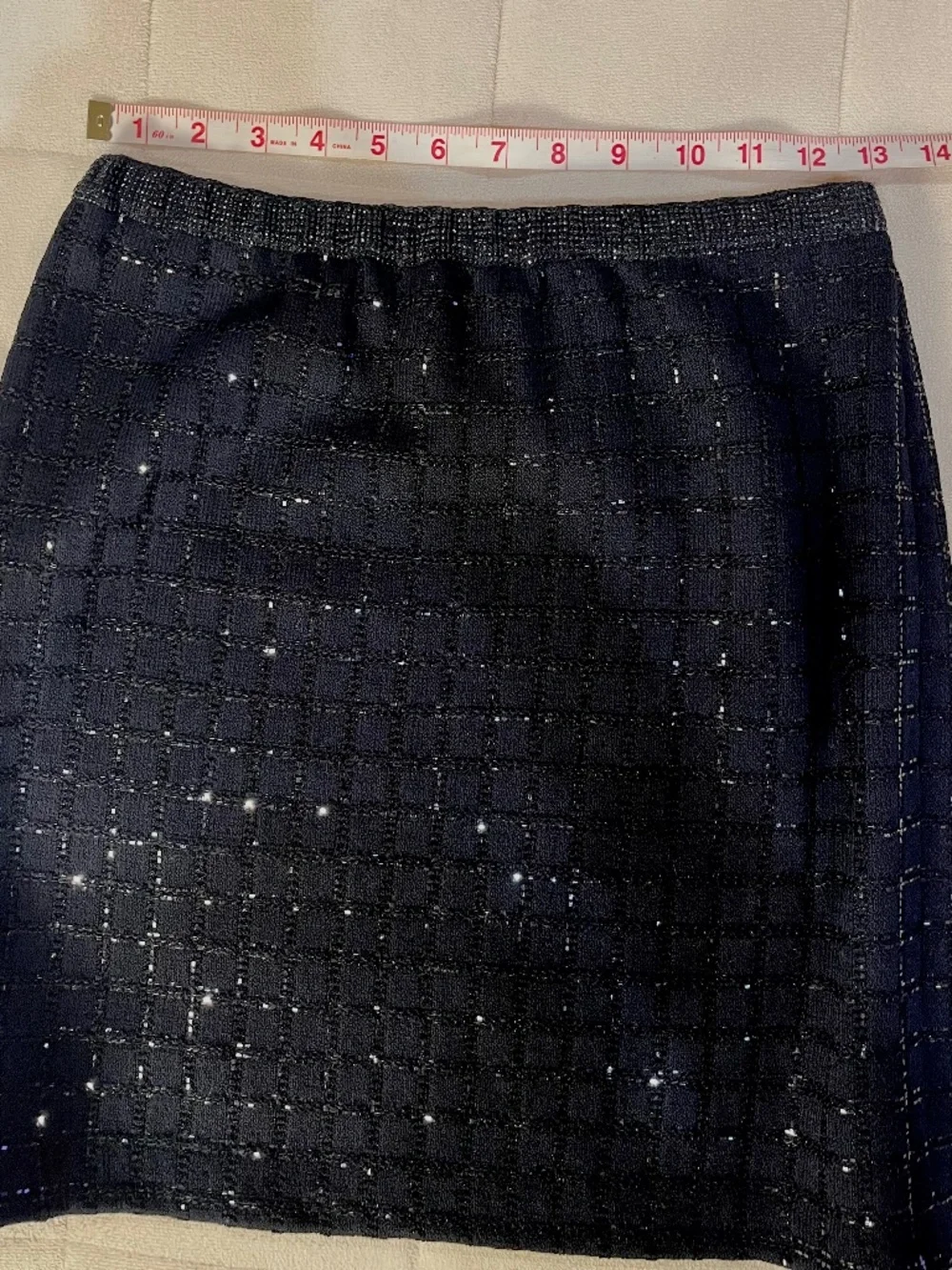 St John Evening Santana Knit Skirt Suit Set Black Metallic Sparkle Size 4 USA - Picture 13 of 14